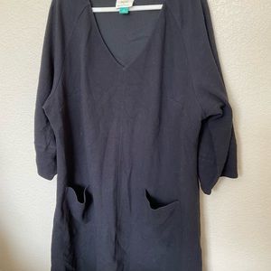 Maeve from anthropologie blck dress with pockets in front.